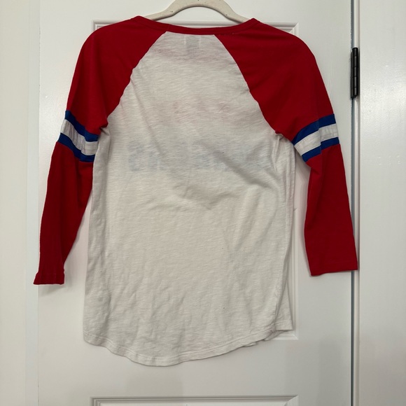 Texas Rangers Baseball Shirt | Sporty-Prep Blokecore Raglan | PINK VS XS - Picture 8 of 8